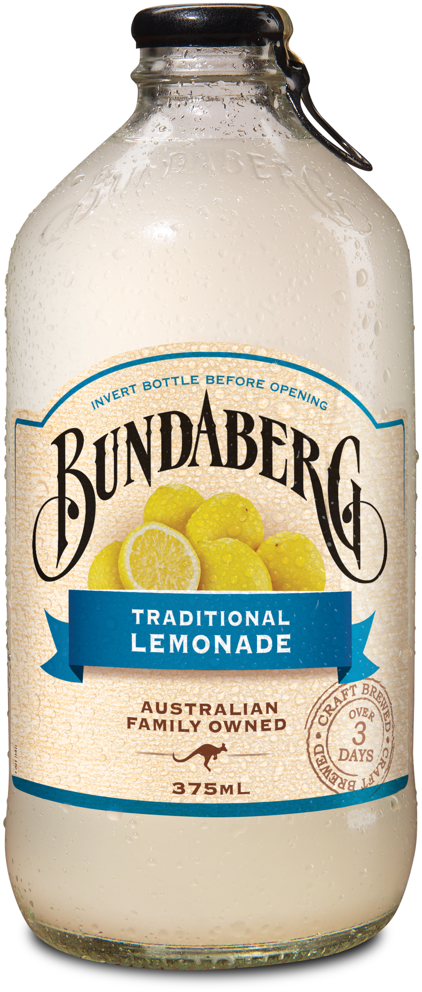 Лимонад Австралия Крафт Bundaberg (Бандаберг) Traditional Lemonade, ферментированный, стекло 375 мл - фотография № 1