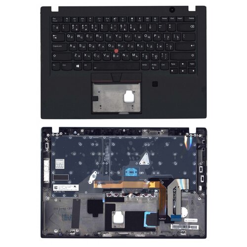 Клавиатура для ноутбука Lenovo 02HM298 черная с черным топкейсом и подсветкой 925000₽