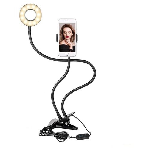 Ritmix Кольцевая светодиодная лампа 9d черная крепление прищепка RRL-091 94900₽