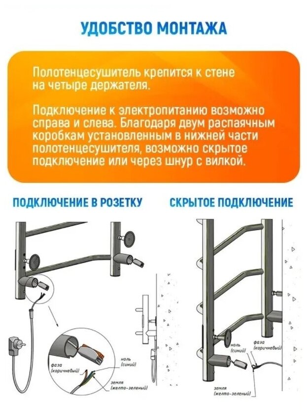 Полотенцесушитель электрический Тругор Браво Пэк сп3П 80х50 - фотография № 12