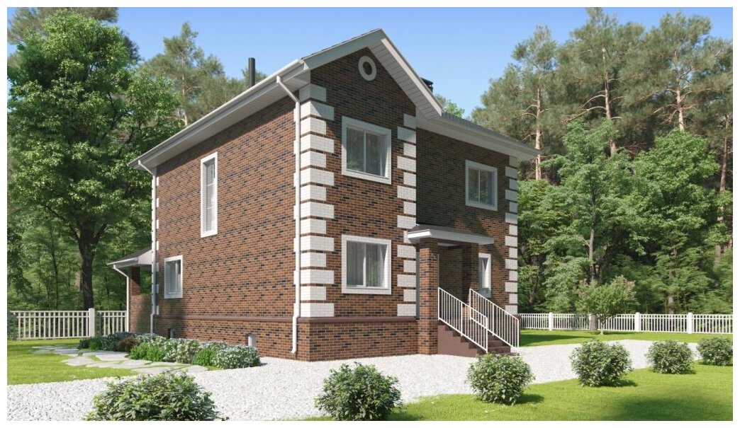 Проект жилого дома STROY-RZN 22-0045 (188,86 м2, 10,13*15,11 м, керамический блок 380 мм, облицовочный кирпич)
