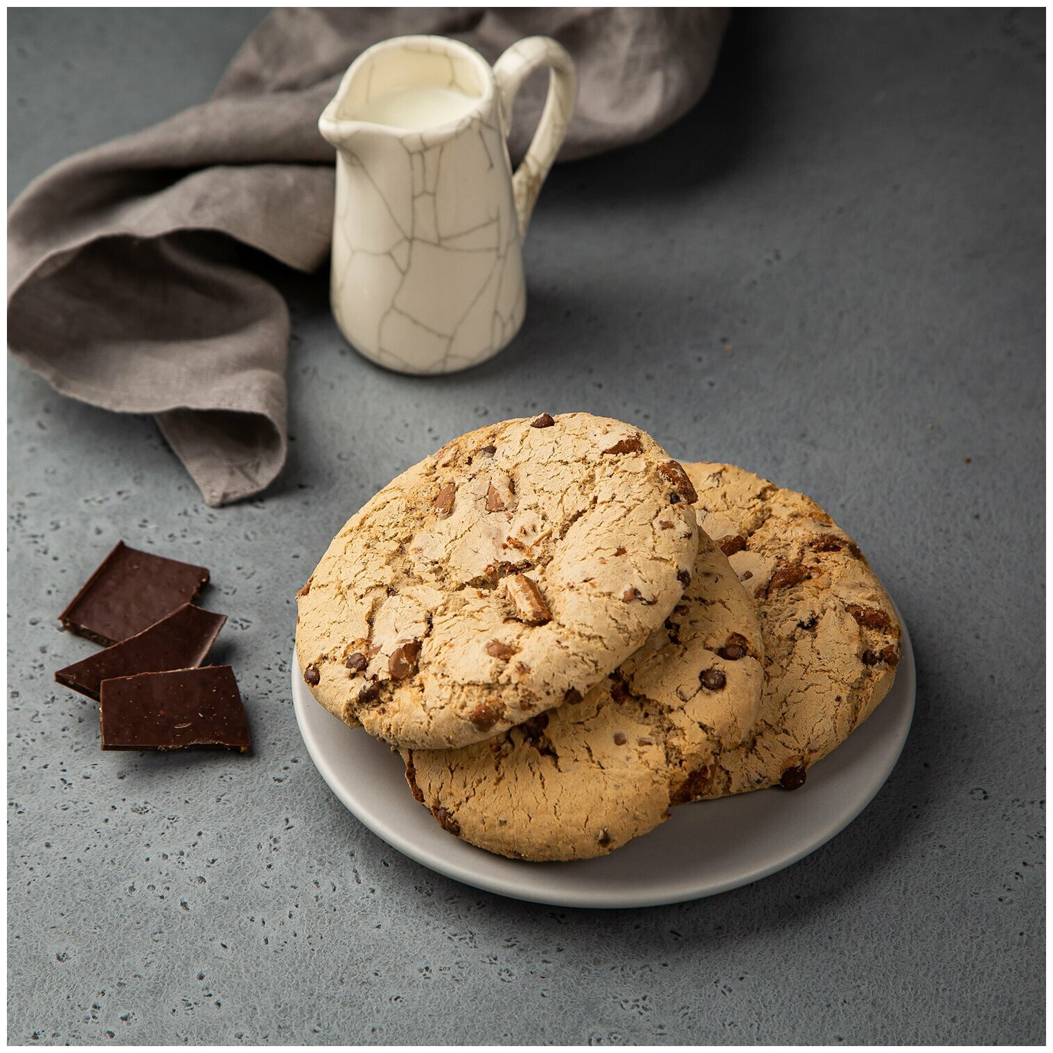 Печенье сахарное Cookies с молочным шоколадом "falcone" 200г - фотография № 4