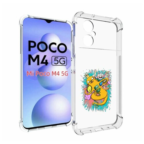 Чехол MyPads время приключений рисунок для Xiaomi Poco M4 5G задняя-панель-накладка-бампер