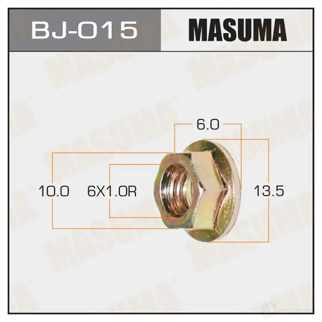 Гайка Masuma М6x1 Уп.16шт Masuma арт. BJ015