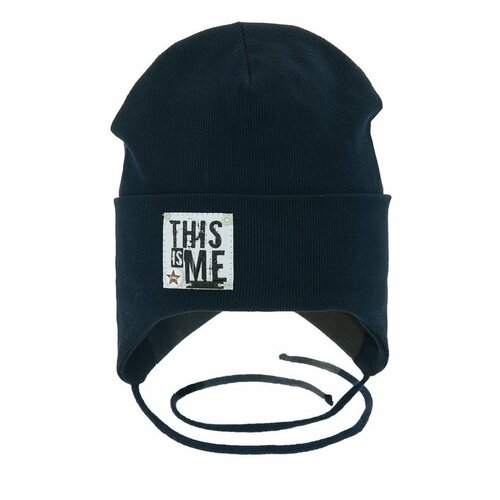 фото Шапка mialt, размер 50-52, черный, синий