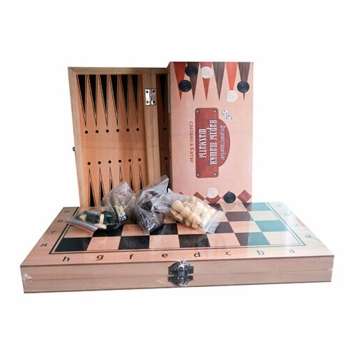 Игра 3 в 1 дерево (нарды. шашки. шахматы) (34х17х3.5 см) фигуры-дерево в коробке (Арт. AN02594) набор 3 в 1 нарды шашки шахматы 290 145 мм арт ин 8066