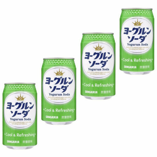 Напиток SANGARIA газированный "Крем сода, Yogurun Soda", 4шт. х 350г, Japan