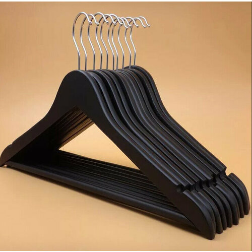 Вешалки для одежды8 шт43 см цвет черный натуральный массив дерева износостойкие 1399₽