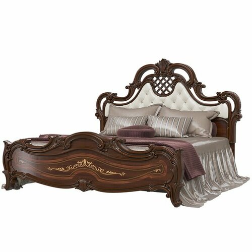 Кровать с короной Мэри Грация СГ-04 1600х2000 орех