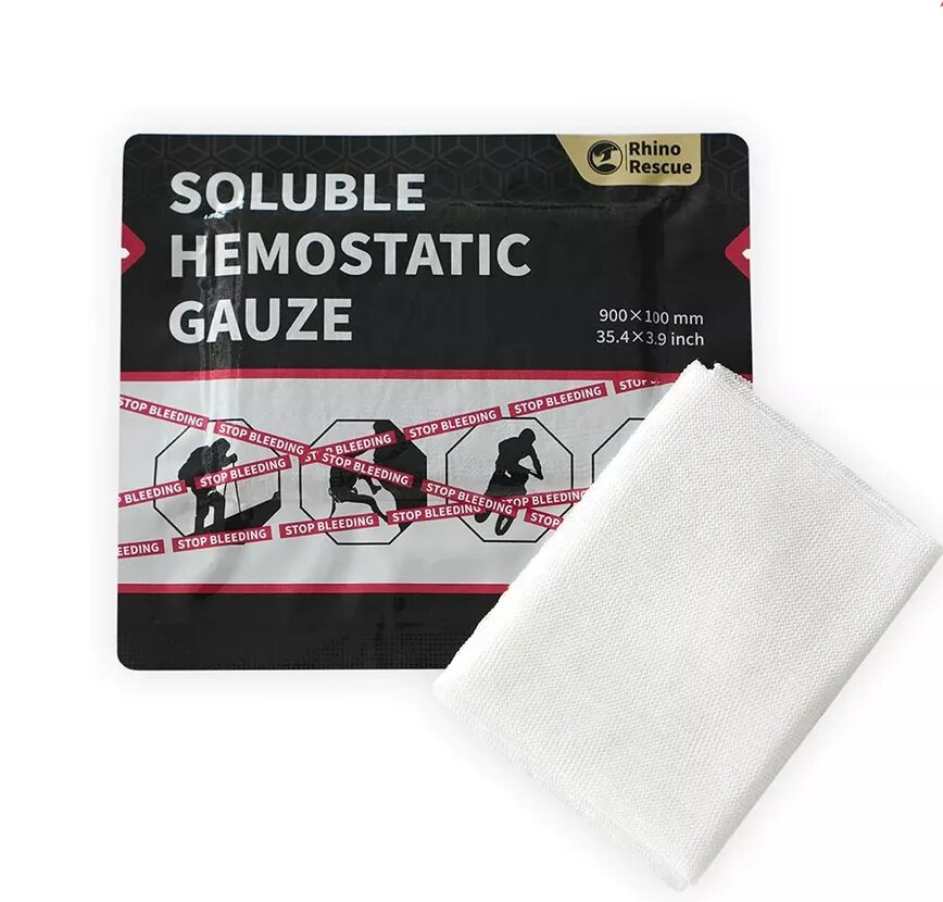 Кровоостанавливающий бинт Rhino Rescue Soluble Hemostatic GauzeКровоостанавливающий бинт Rhino Rescue Soluble Hemostatic Gauze