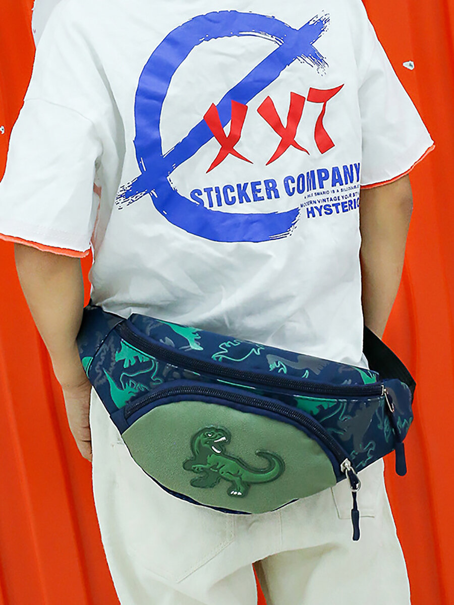 Сумка поясная LATS бананка, фактура гладкая, синий — фото 1