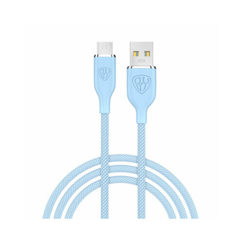 By кабель для зарядки elite micro usb, 3а, 1м, быстрая зарядка qc3.0, 100см, голубой