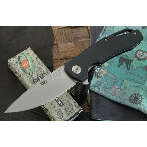 фото Складной нож reptilian скутум-02, сталь d2, рукоять черная g10