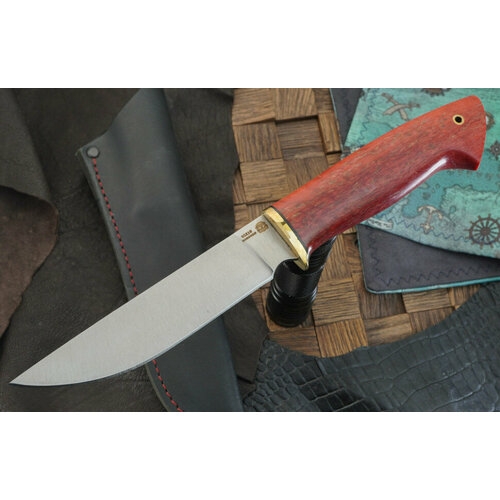 фото Мастерская сковородихина нож сибиряк, сталь 95х18, рукоять красная стабилизированная береза ножевая мастерская сковородихина