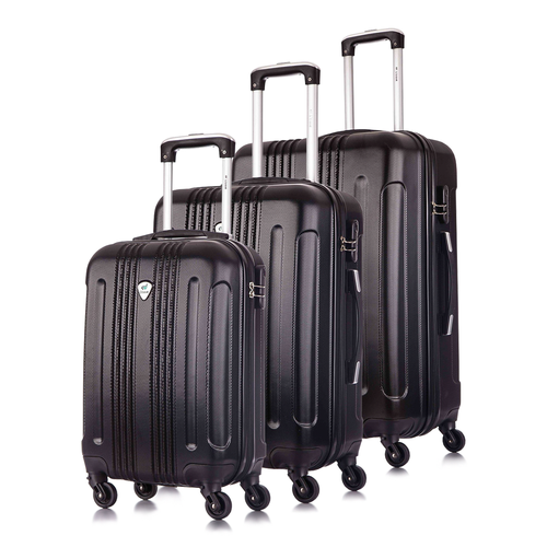 фото Комплект чемоданов l'case, 3 шт., 104 л, размер s/m/l, черный lcase