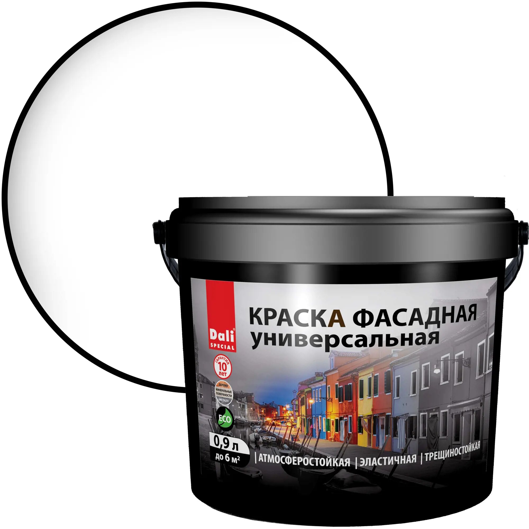 Краска фасадная Dali Универсальная База А 0.9 л цвет белый