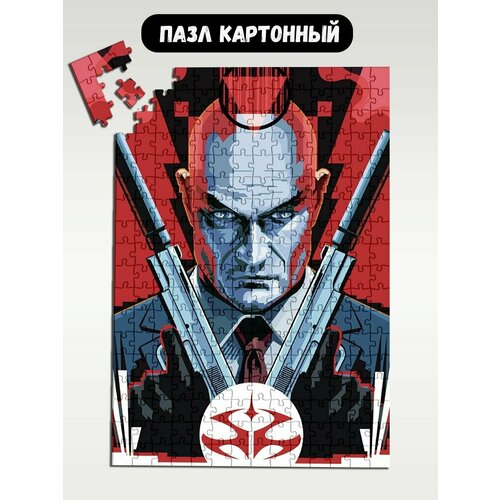 Пазл картонный 39,5х28 см, размер А3, 300 деталей, модель игра Hitman   1001