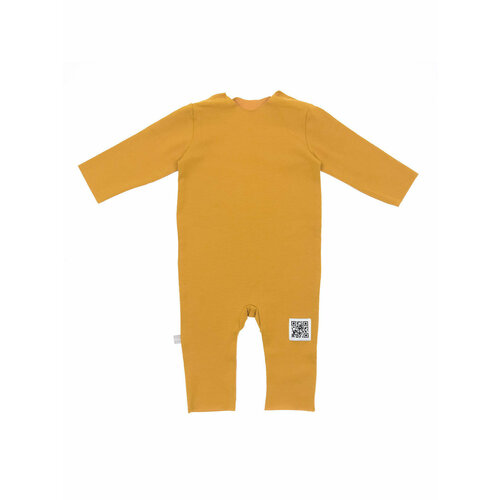 Комбинезон КоКоБи детский, кулирная гладь, хлопок 100%, на кнопках, без карманов, открытая стопа, размер 68, желтый, оранжевый