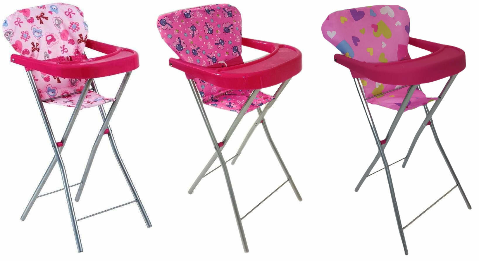 фото Мебель для кукол. Стульчик для кормления розовый в пакете