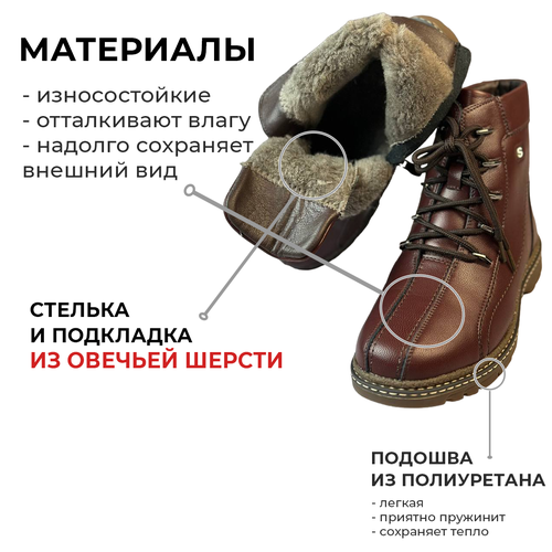 фото Ботинки , размер 36, бордовый tapki.vsem