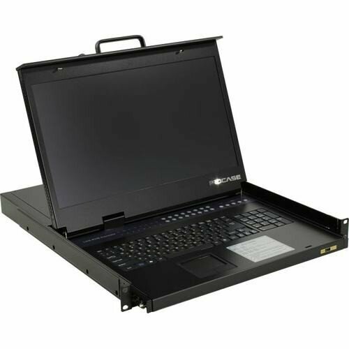 Procase консоли E1916HD Консоль однорельсовая , КВМ 16 порт, LCD 19', single rail console KVM 16 port, LCD D-Sub, USB, разрешение 1920 1080, 16
