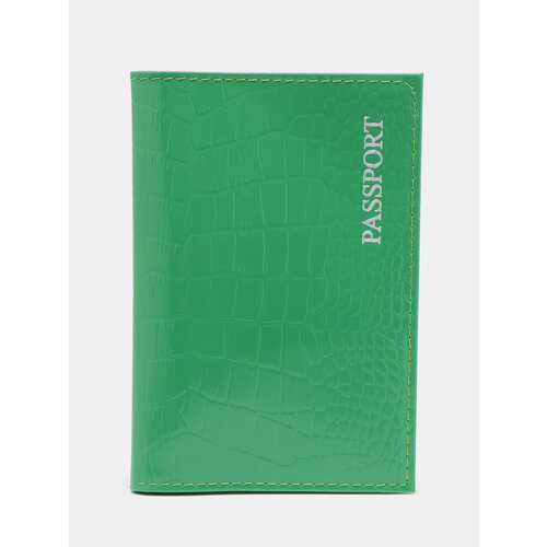 Обложка для паспорта , зеленый обложка на паспорт вдохновение из натуральной кожи рыжий тиснение конгрев обложки на документы