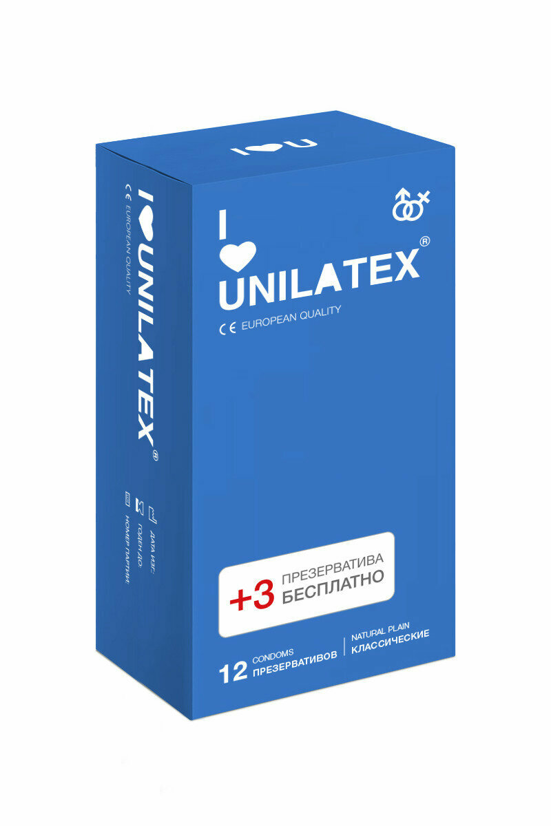 Презервативы гладкие классические Unilatex Natural Plain прозрачный 3 шт.