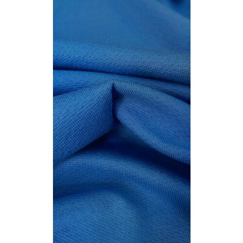 Ткань Трикотаж хлопковый голубого цвета Италия ткань кружево небесно голубого цвета италия