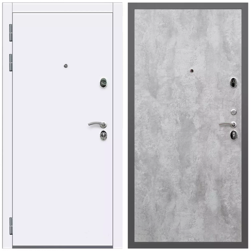 Дверь входная Армада Кварц / ПЭ Цемент светлый МДФ панель 6 мм гладкая
