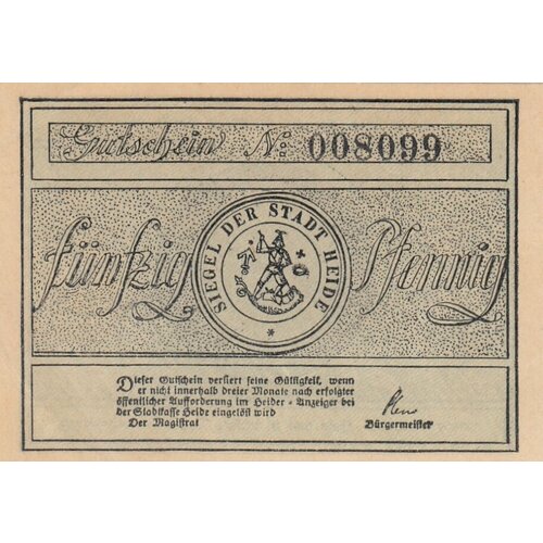 Германия (Веймарская Республика) Хайде 50 пфеннигов 1921 г.