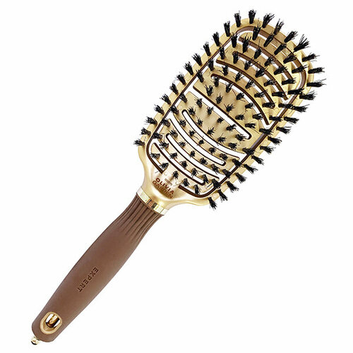 Щетка для укладки Olivia Garden Expert Care Flex Boar Bristles Gold&Brown