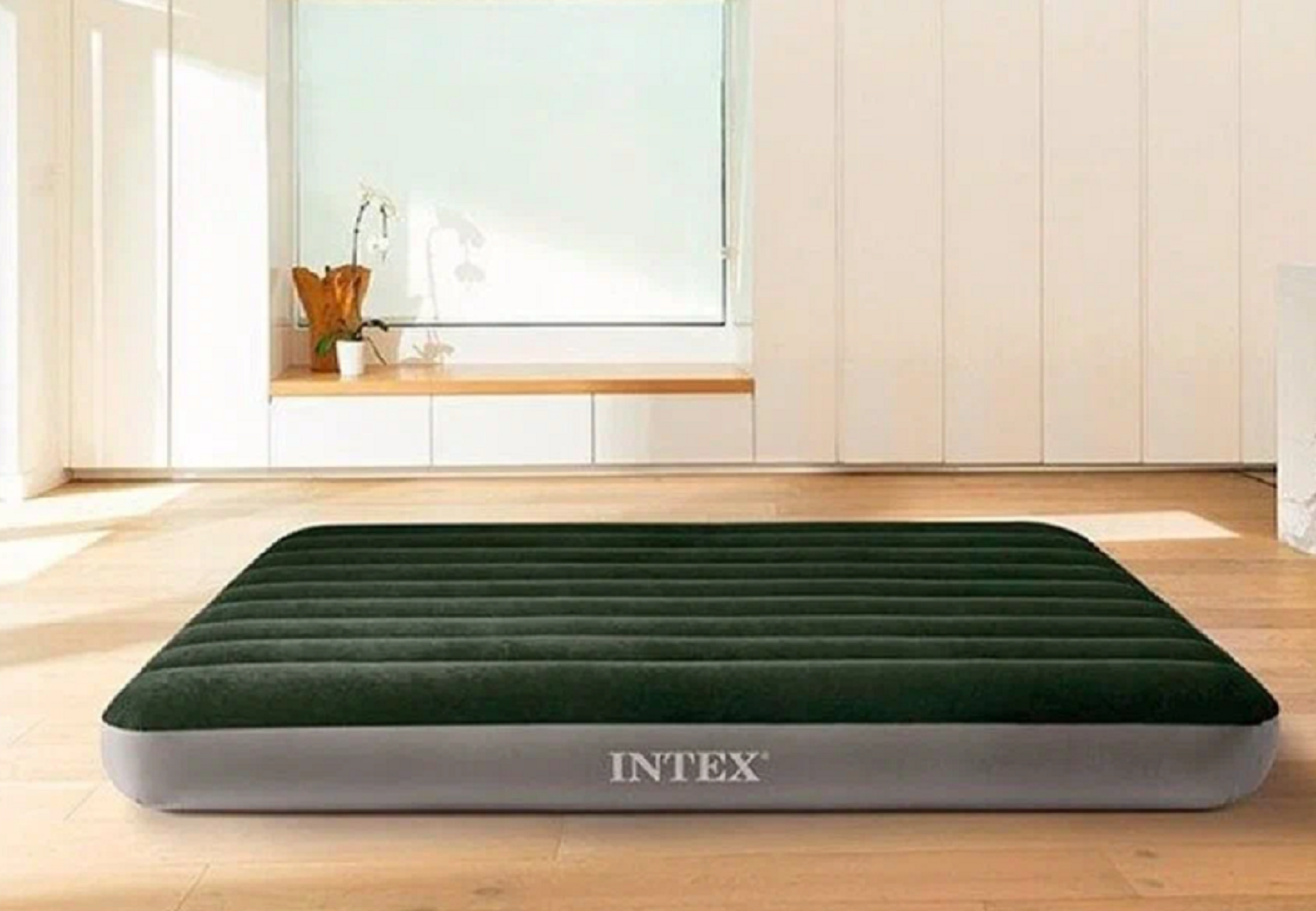 Двуспальный надувной матрас 152х203х25 см, Prestige Downy Airbed Intex 64109, без насоса