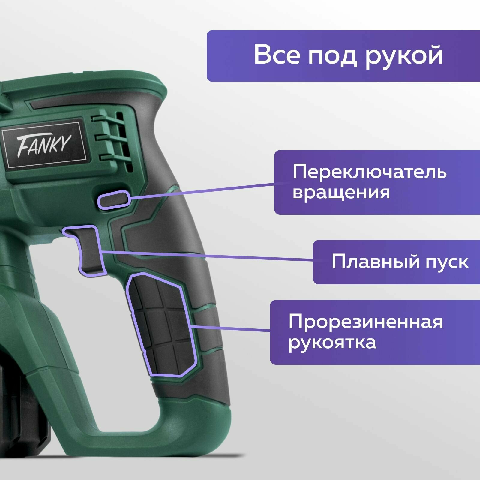 Перфоратор аккумуляторный ударная дрель SDS plus, бесщеточные перфараторы с 2 АКБ 4000 mAh. Товар уцененный - фотография № 7