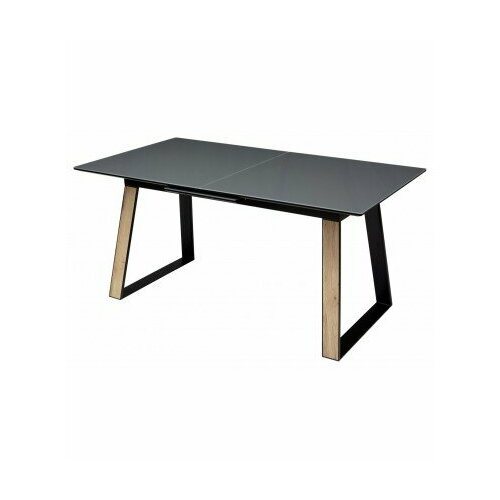 Стол Франк 160 графит, стекло / ДУБ галифакс-черный