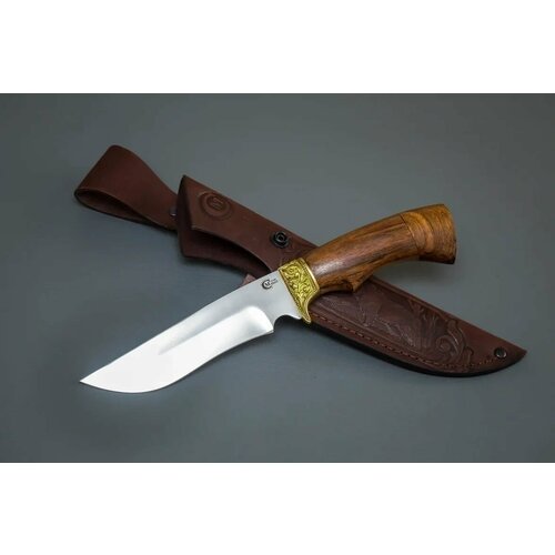 Нож из нержавеющей стали 65х13 «Галеон», рукоять латунное литье, ценные породы дерева - Кузница Сёмина