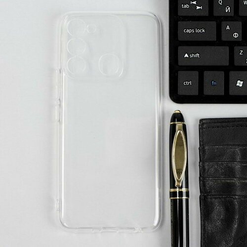 Чехол Crystal, для телефона Tecno Spark 8c, силиконовый, прозрачный бесцветный, прозрачный