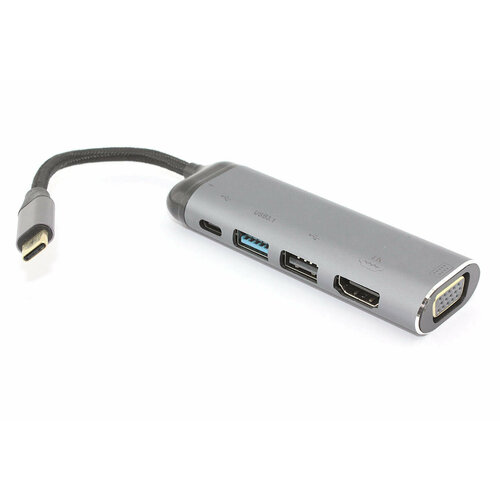 Кабель Type-C на VGA + HDMI + USB 3.1 + Type C + PD + USB 2.0 адаптер aopen usb type c vga hdmi pd acu4511