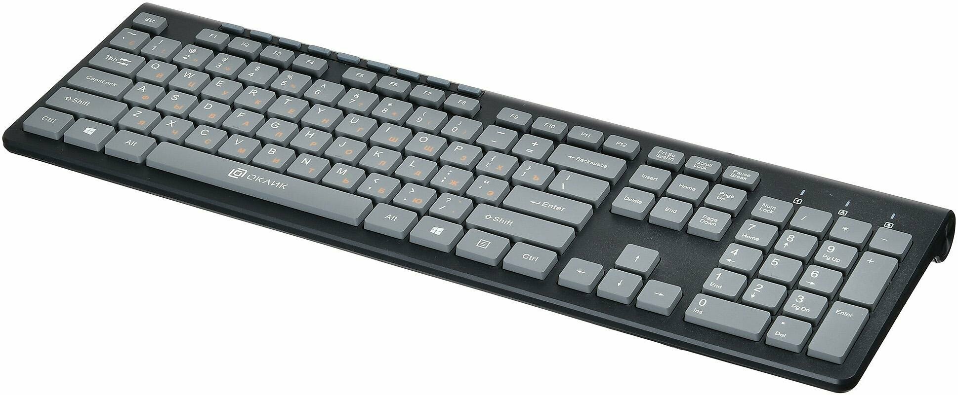 Клавиатура OKLICK 480M Multimedia Keyboard Black-Grey USB