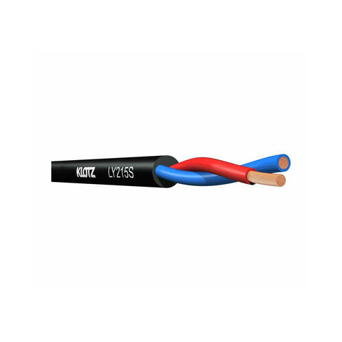KLOTZ LY215S (LY215TSW) Спикерный кабель 2х1.5мм2, вн. диам.7мм, PVC, гибкий, черный , катушка 100 м
