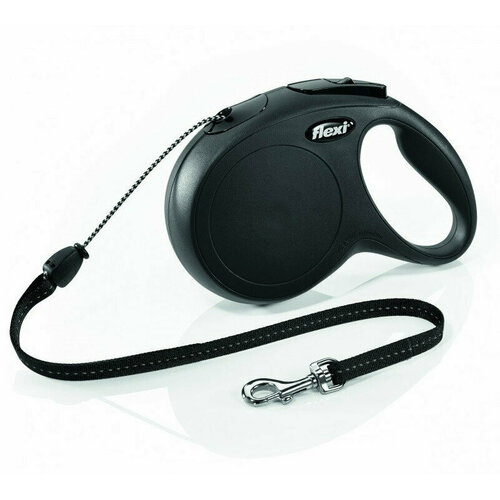 Camon поводок-рулетка для собак Flexi New Classic со шнурком и лентой черный, размер М, 5 м