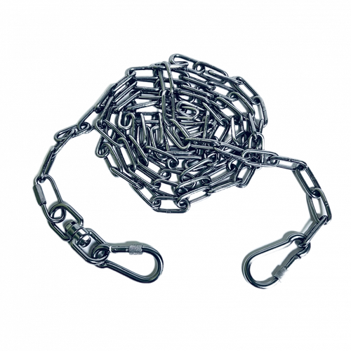 Цепь для привязи крупных собак из нержавейки, 7 метров, толщина 5 мм, 2 карабина