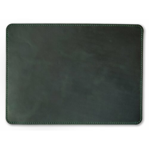 Кожаный чехол для Macbook Pro 14. Горизонтальный. Изумрудный Emerald