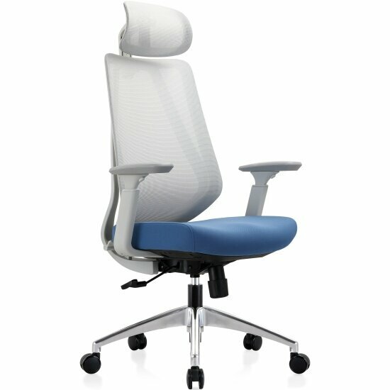Кресло офисное Chairman CH580 серый пластик, серый/голубой