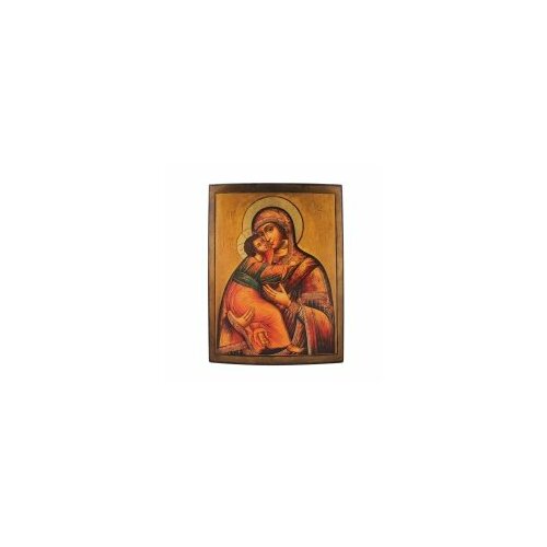 Икона БМ Владимирская 24х18 прямая печать по левкасу, золочение #115836