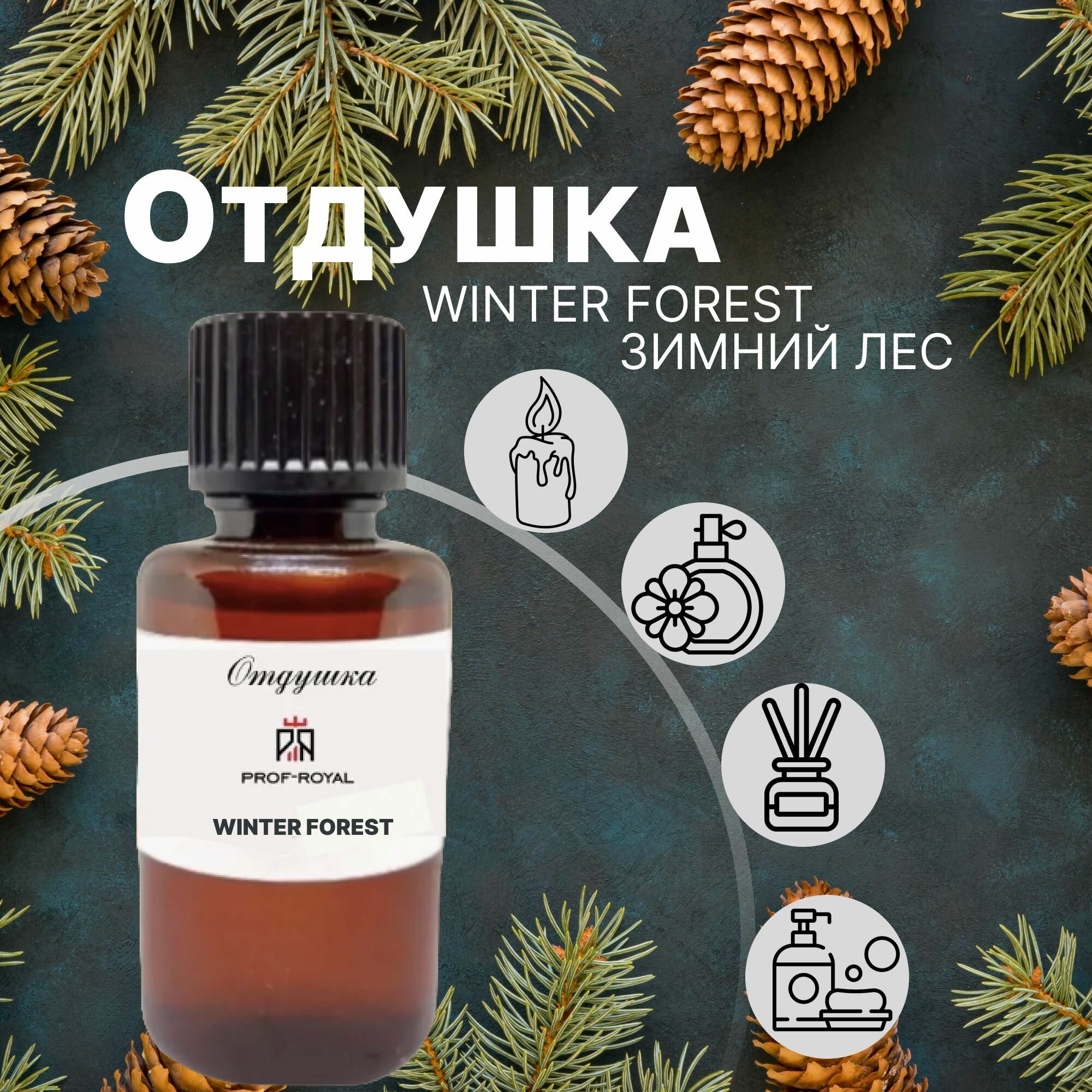 Prof-Royal отдушка парфюмерная Winter forest для духов, свечей, мыла и диффузоров, 10 мл