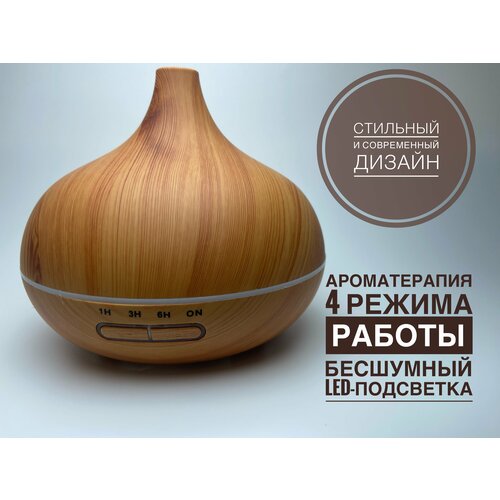 Настольный увлажнитель аромадиффузор воздуха для дома и детской увлажнитель воздуха с подсветкой ароматерапия бежевый 550 мл 194000₽