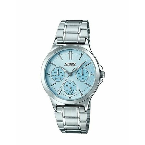 фото Наручные часы casio, голубой, серебряный