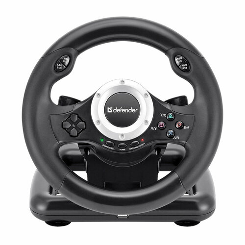 Руль игровой проводной Defender Turbo Pro пластик USB 180 цвет чёрный 561400₽