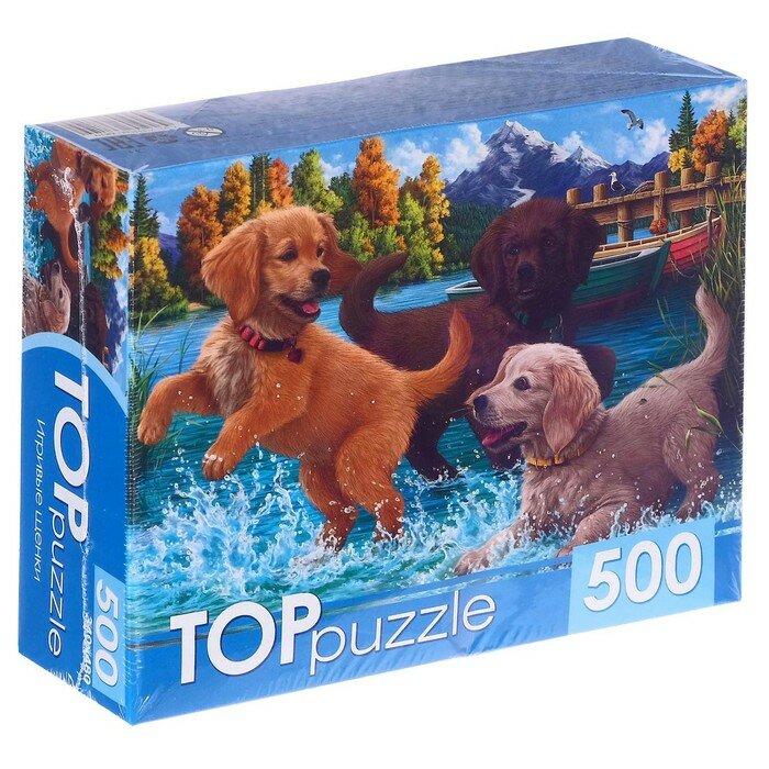 TOPpuzzle-500 "Игривые щенки" (ХТП500-6810) Рыжий кот - фото №3