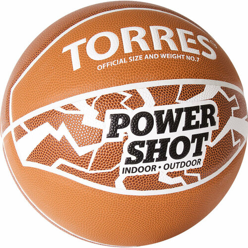 Мяч баскетбольный TORRES Power Shot B32087, размер 7 баскетбольный мяч torres power shot р 7